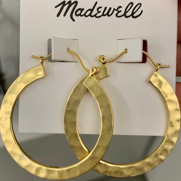 MADEWELL Hammered Gold Hoop Earrings - Picture 5 of 5